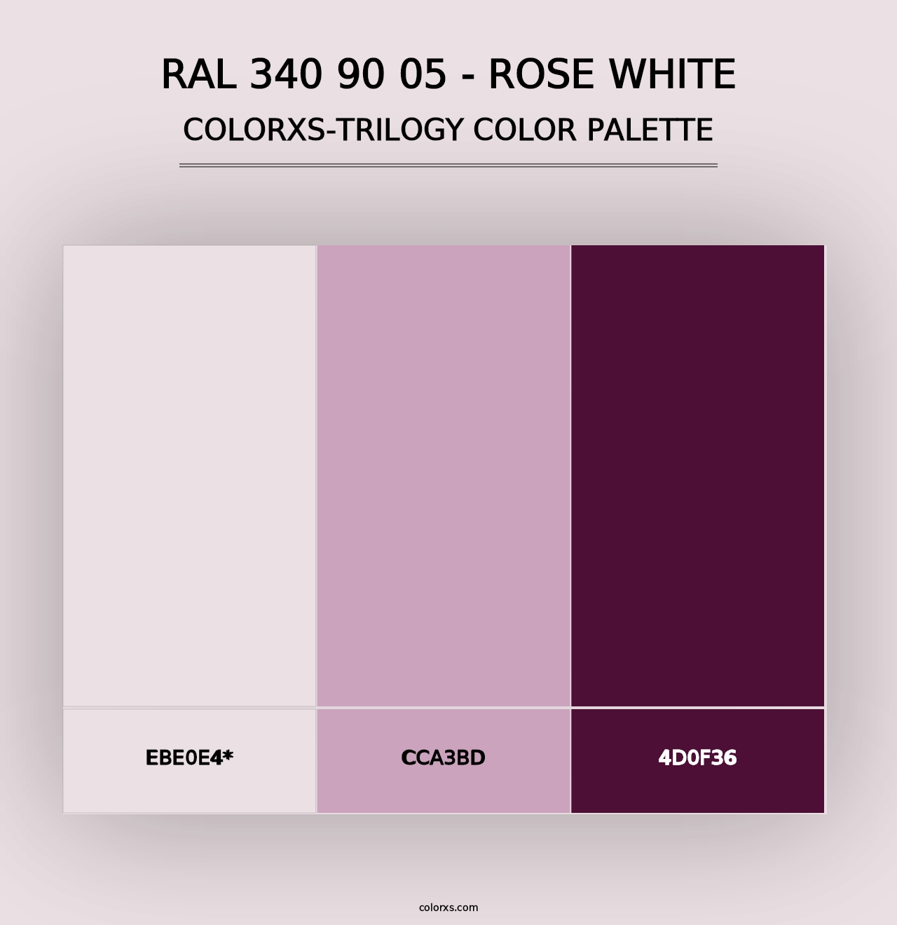 RAL 340 90 05 - Rose White - Colorxs Trilogy Palette