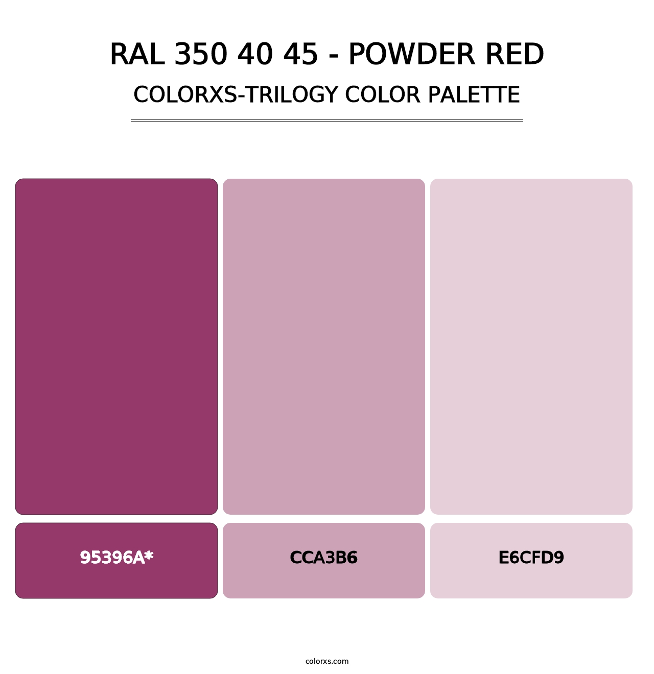 RAL 350 40 45 - Powder Red - Colorxs Trilogy Palette