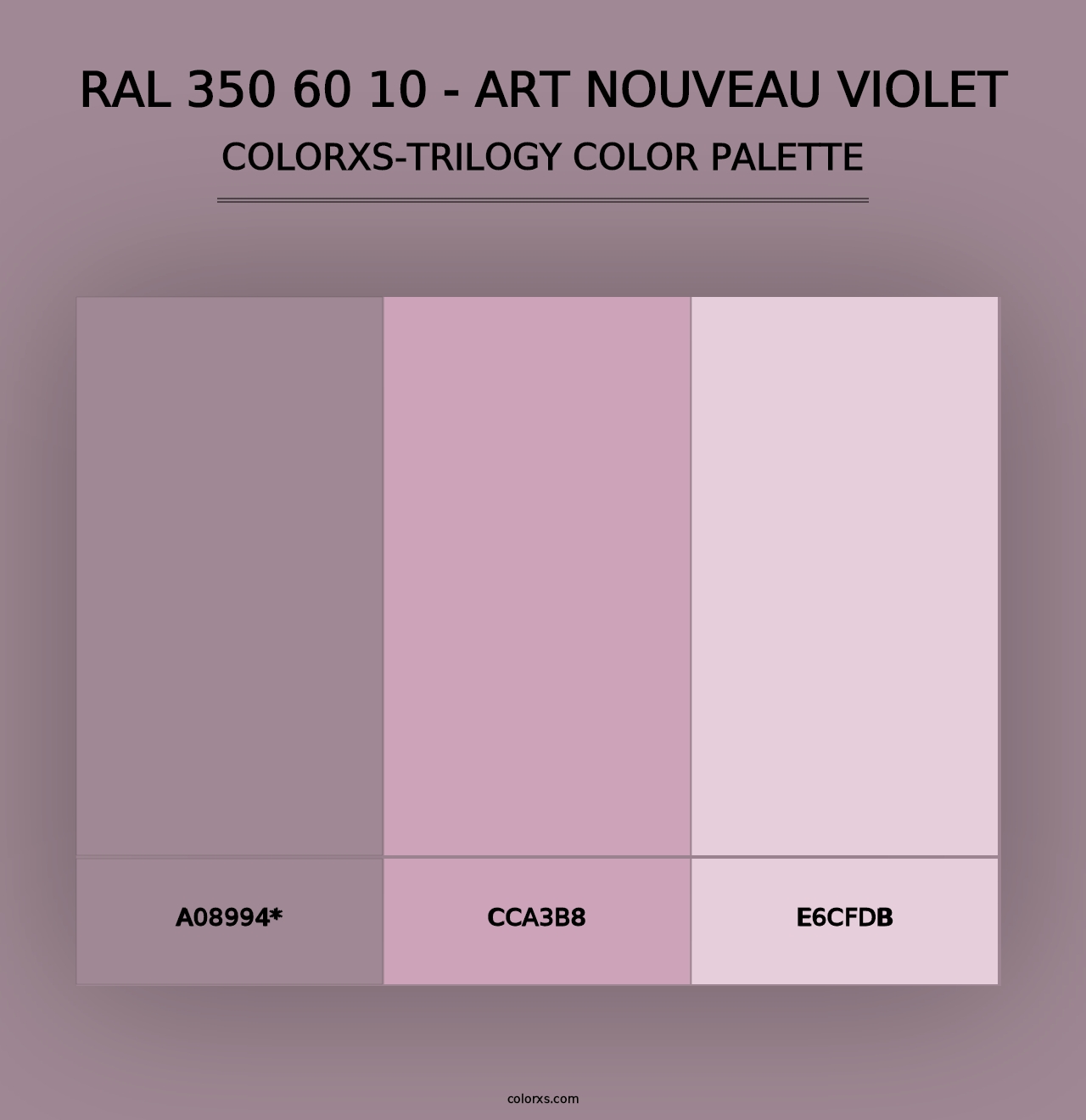 RAL 350 60 10 - Art Nouveau Violet - Colorxs Trilogy Palette