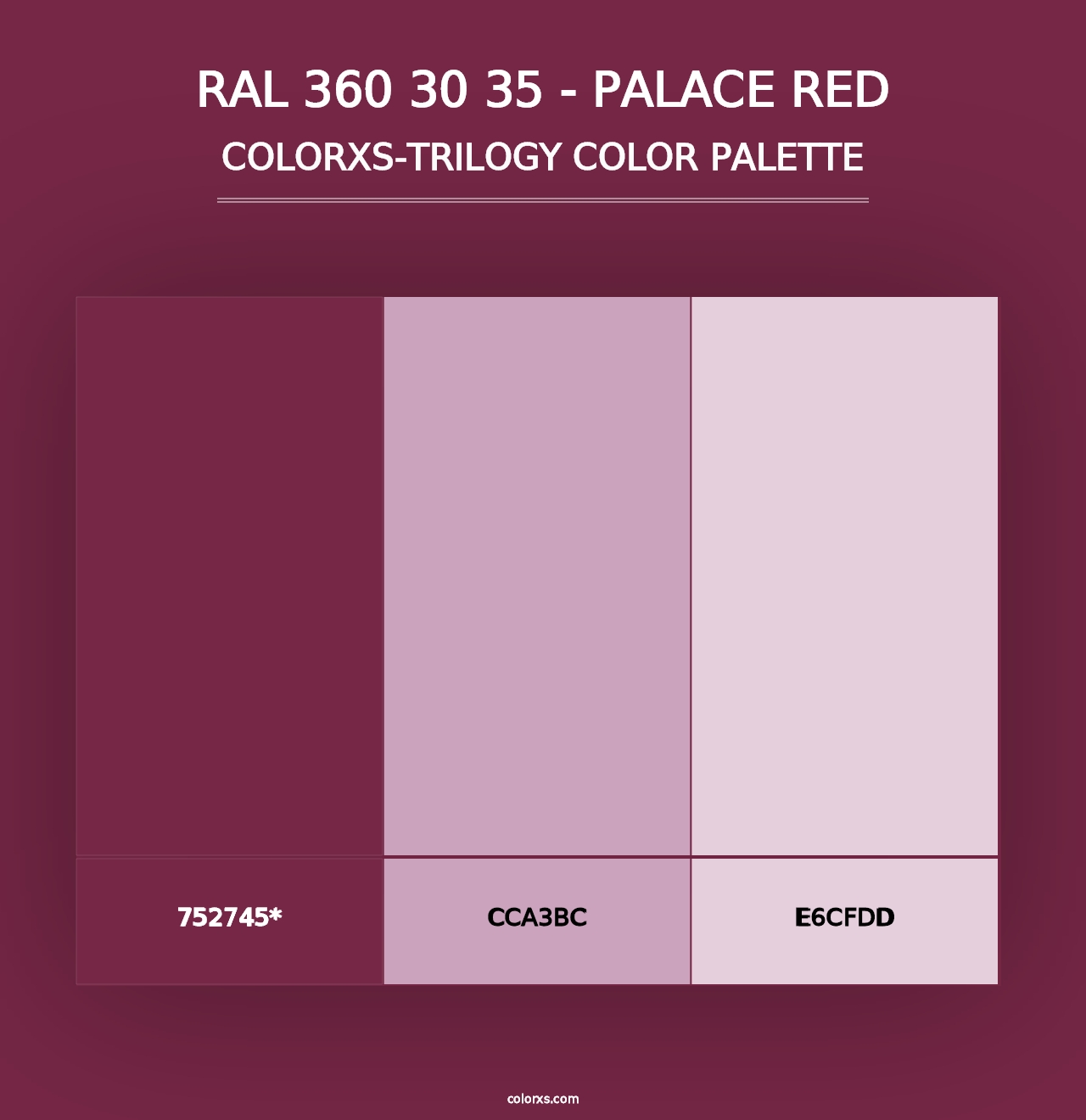 RAL 360 30 35 - Palace Red - Colorxs Trilogy Palette