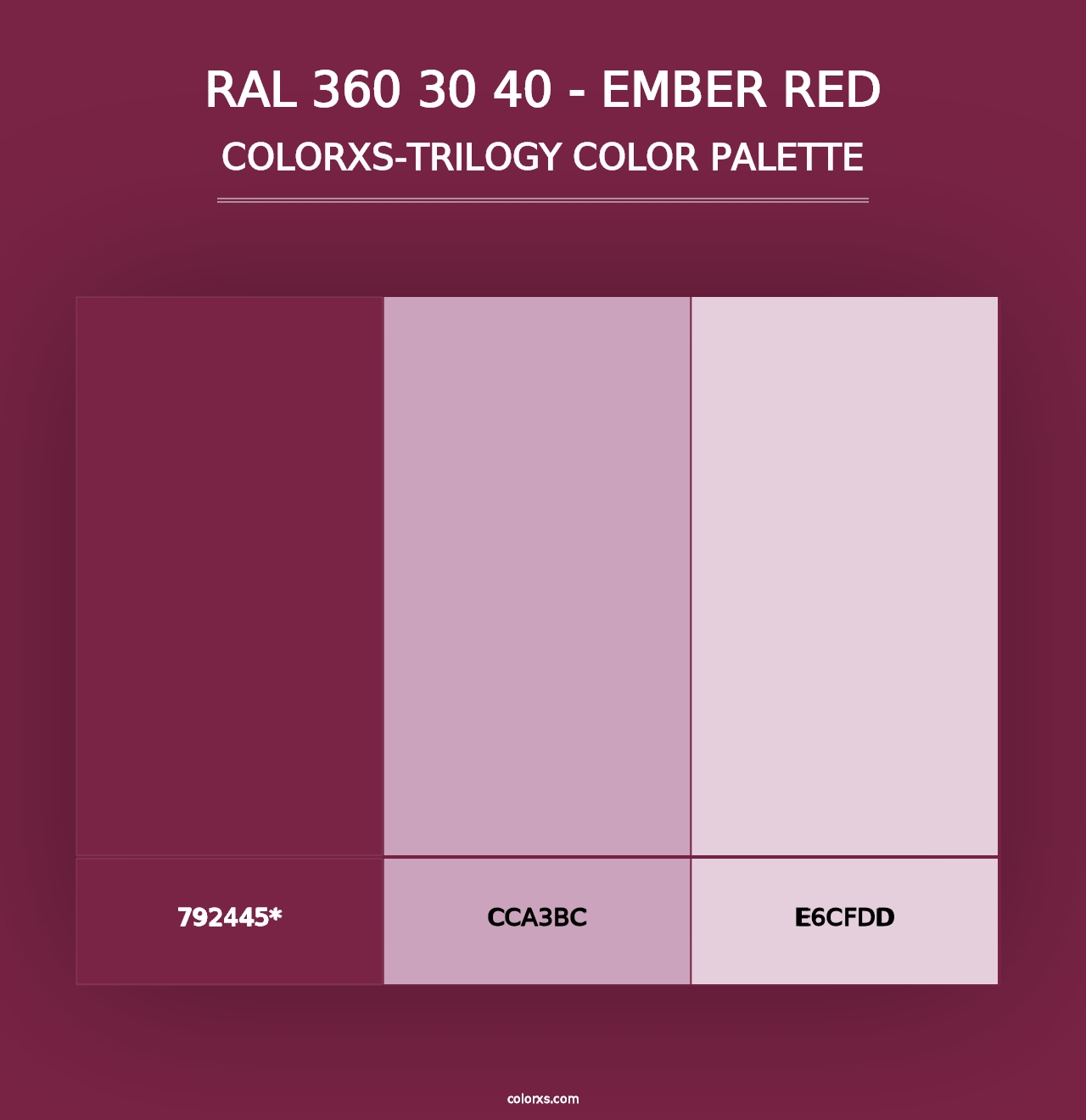 RAL 360 30 40 - Ember Red - Colorxs Trilogy Palette