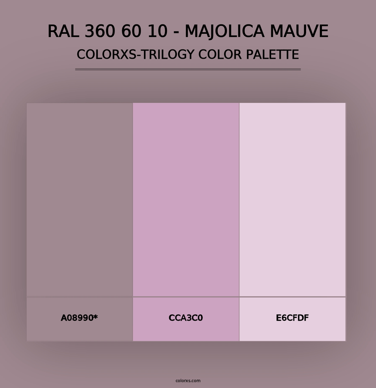 RAL 360 60 10 - Majolica Mauve - Colorxs Trilogy Palette