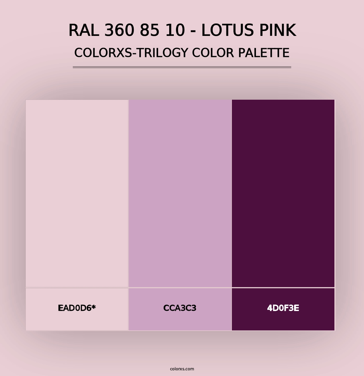 RAL 360 85 10 - Lotus Pink - Colorxs Trilogy Palette