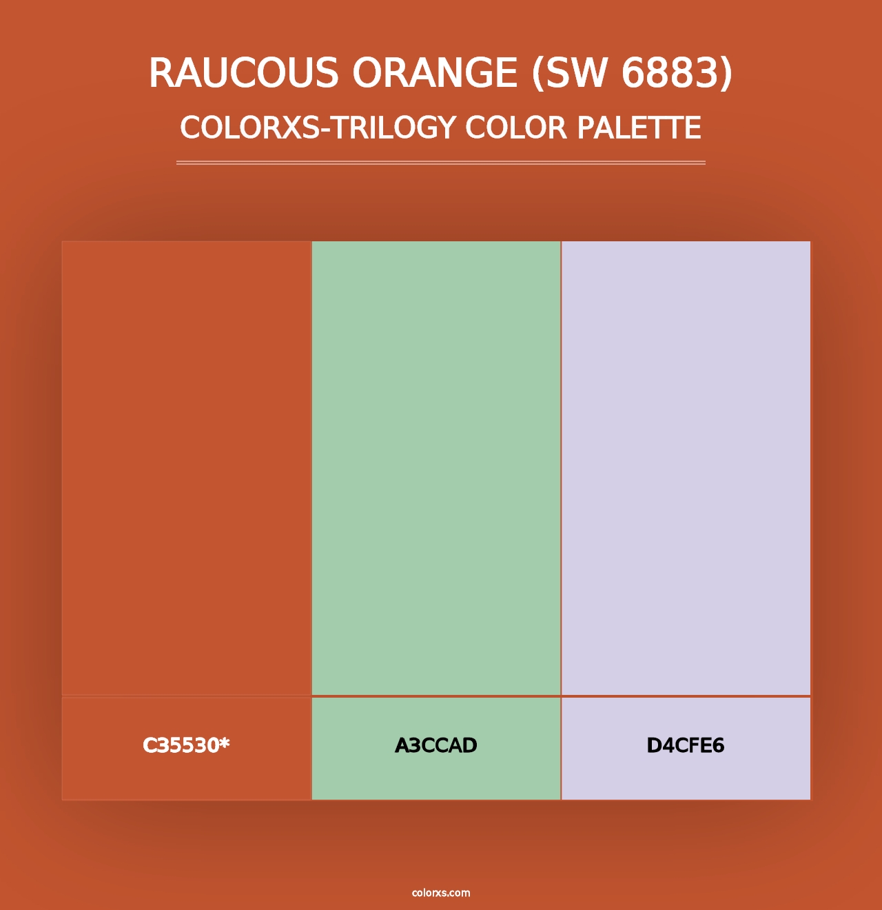 Raucous Orange (SW 6883) - Colorxs Trilogy Palette