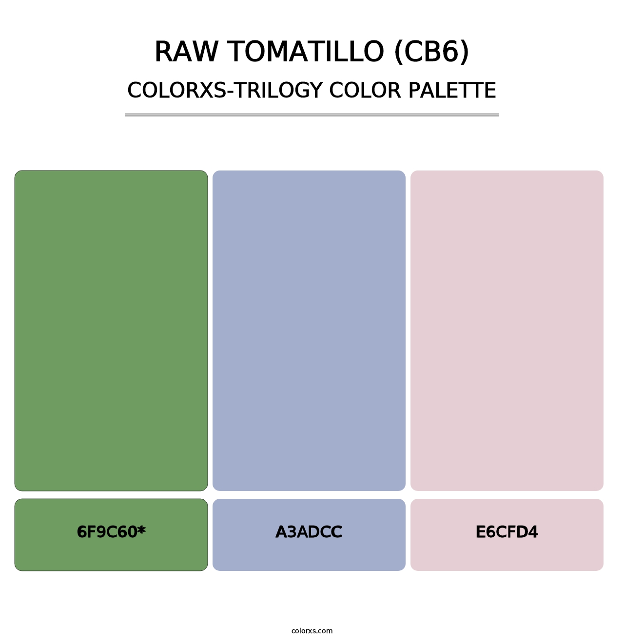 Raw Tomatillo (CB6) - Colorxs Trilogy Palette