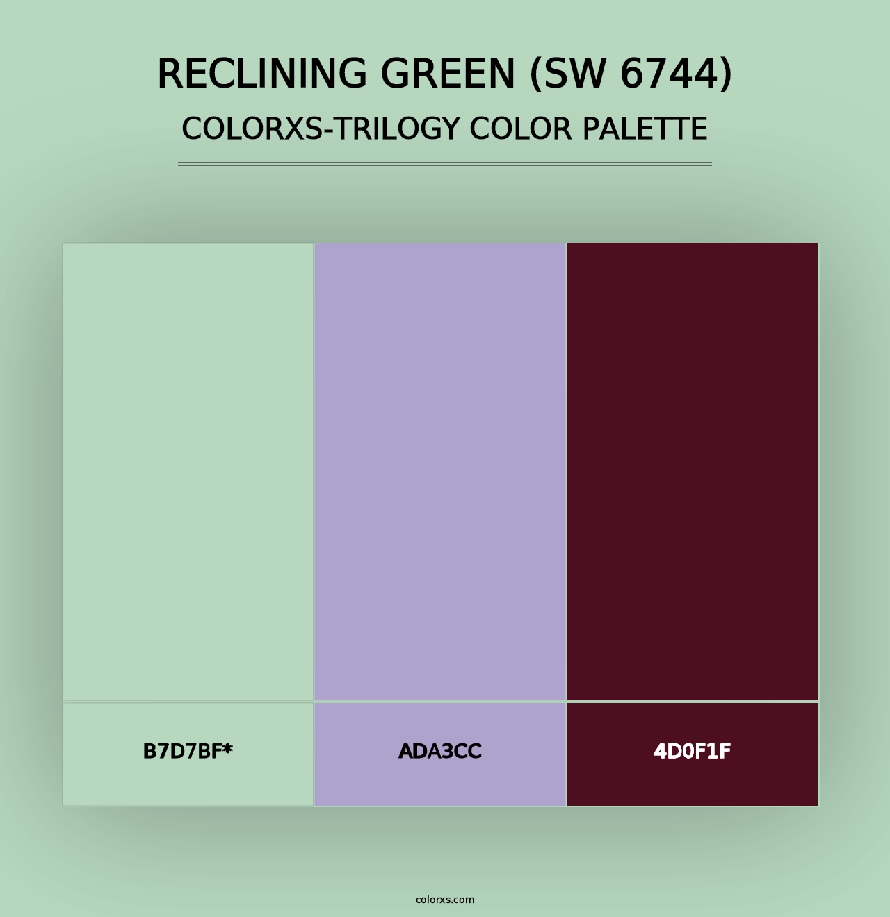 Reclining Green (SW 6744) - Colorxs Trilogy Palette