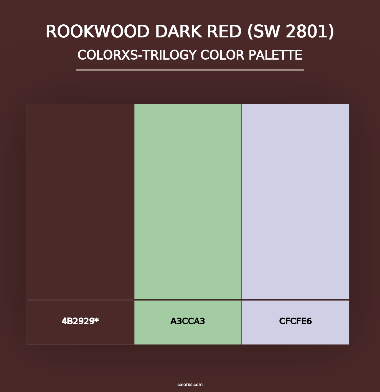 Rookwood Dark Red (SW 2801) - Colorxs Trilogy Palette