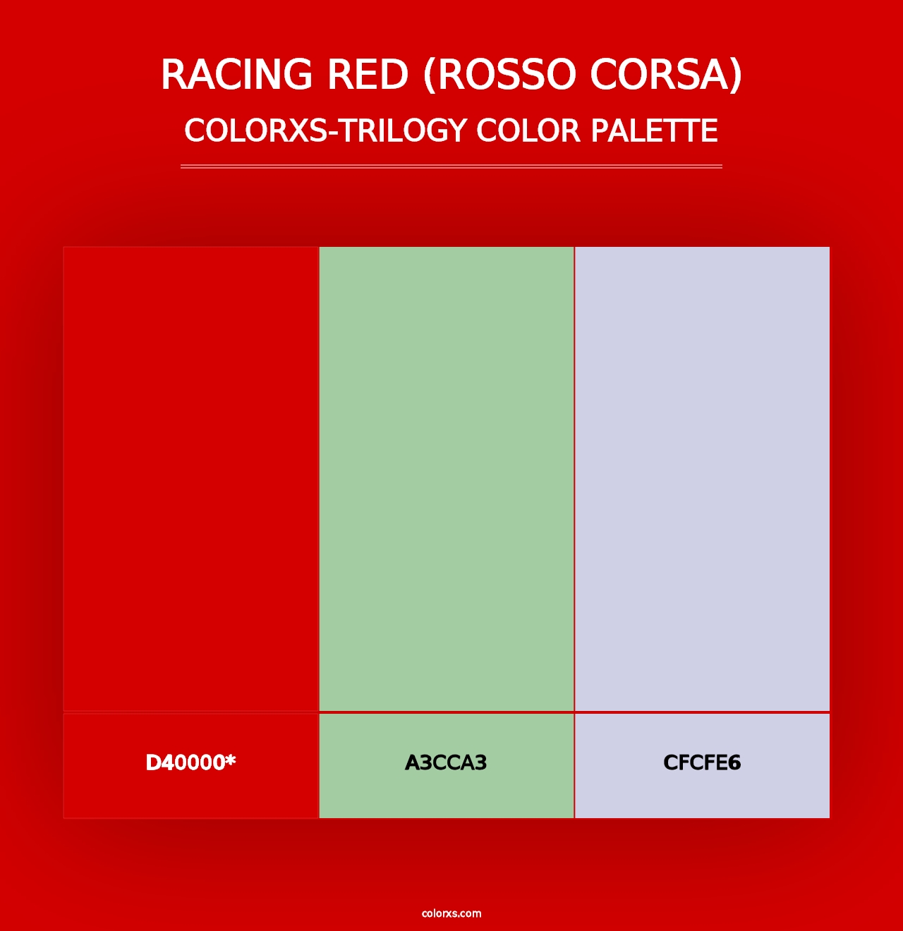 Racing Red (Rosso Corsa) - Colorxs Trilogy Palette