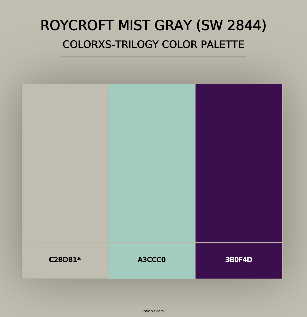 Roycroft Mist Gray (SW 2844) - Colorxs Trilogy Palette