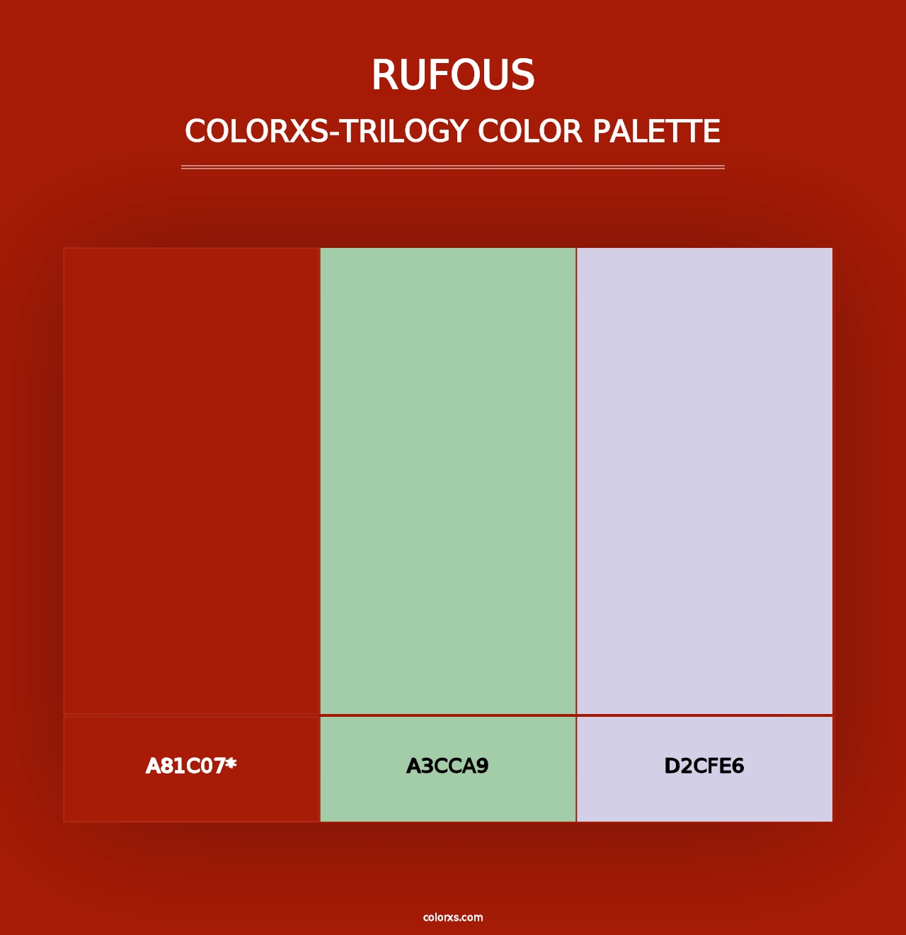 Rufous - Colorxs Trilogy Palette