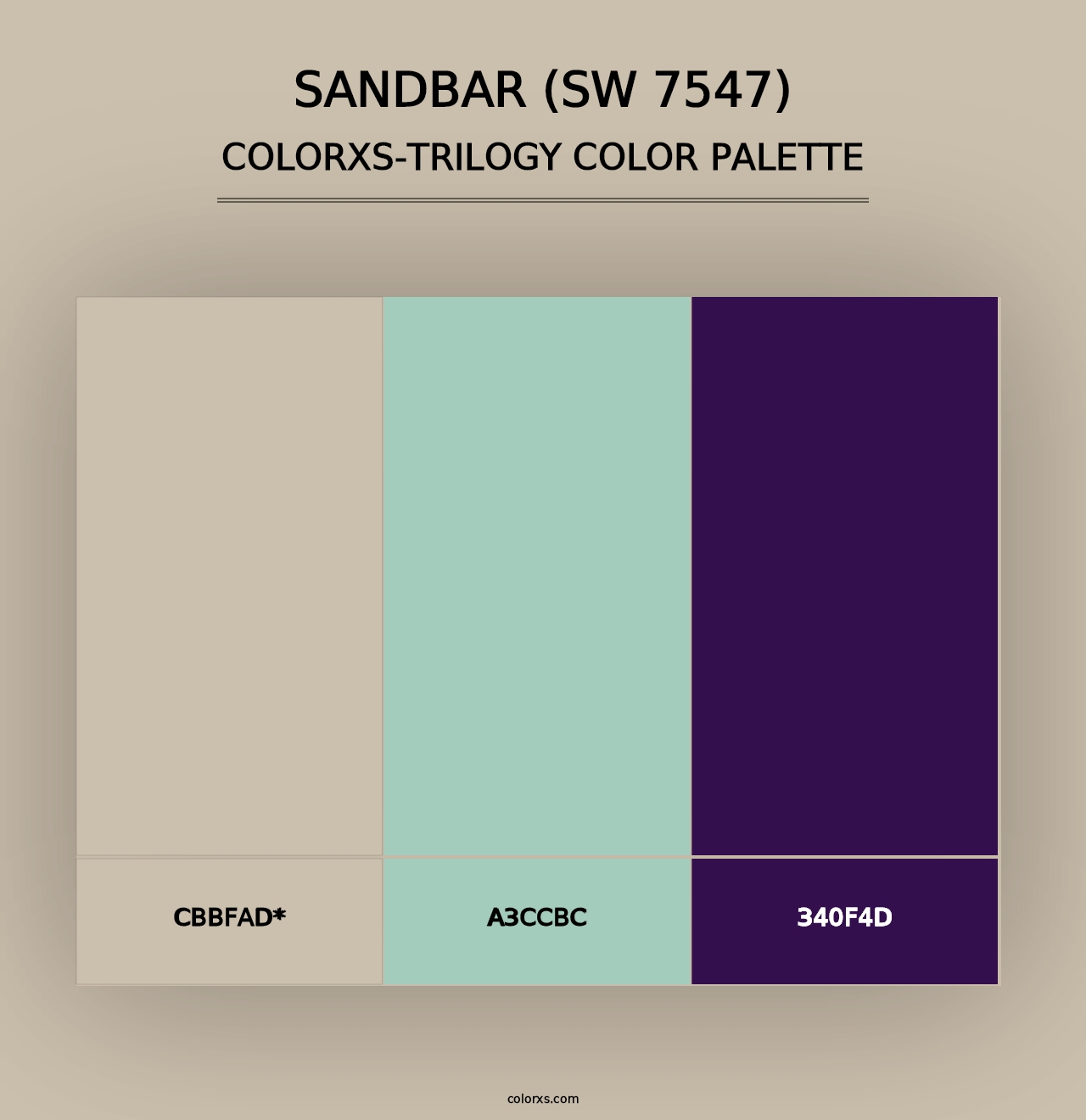 Sandbar (SW 7547) - Colorxs Trilogy Palette