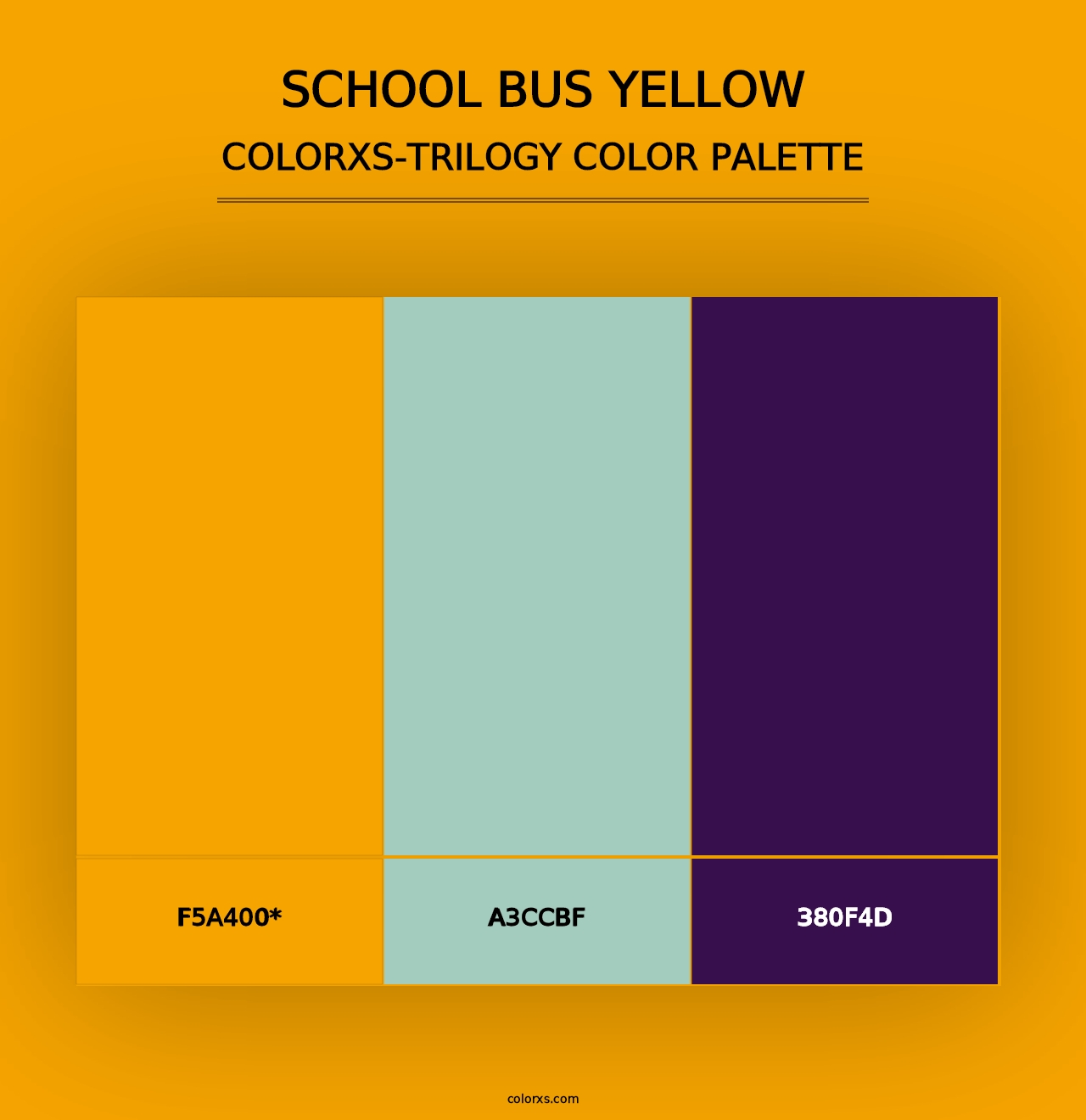 School Bus Yellow - Colorxs Trilogy Palette