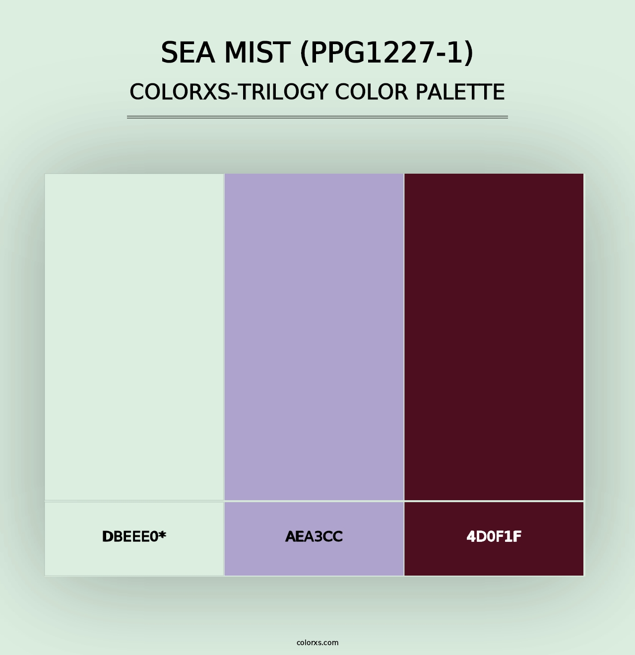 Sea Mist (PPG1227-1) - Colorxs Trilogy Palette