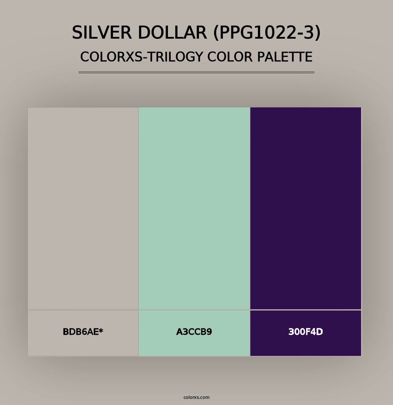 Silver Dollar (PPG1022-3) - Colorxs Trilogy Palette