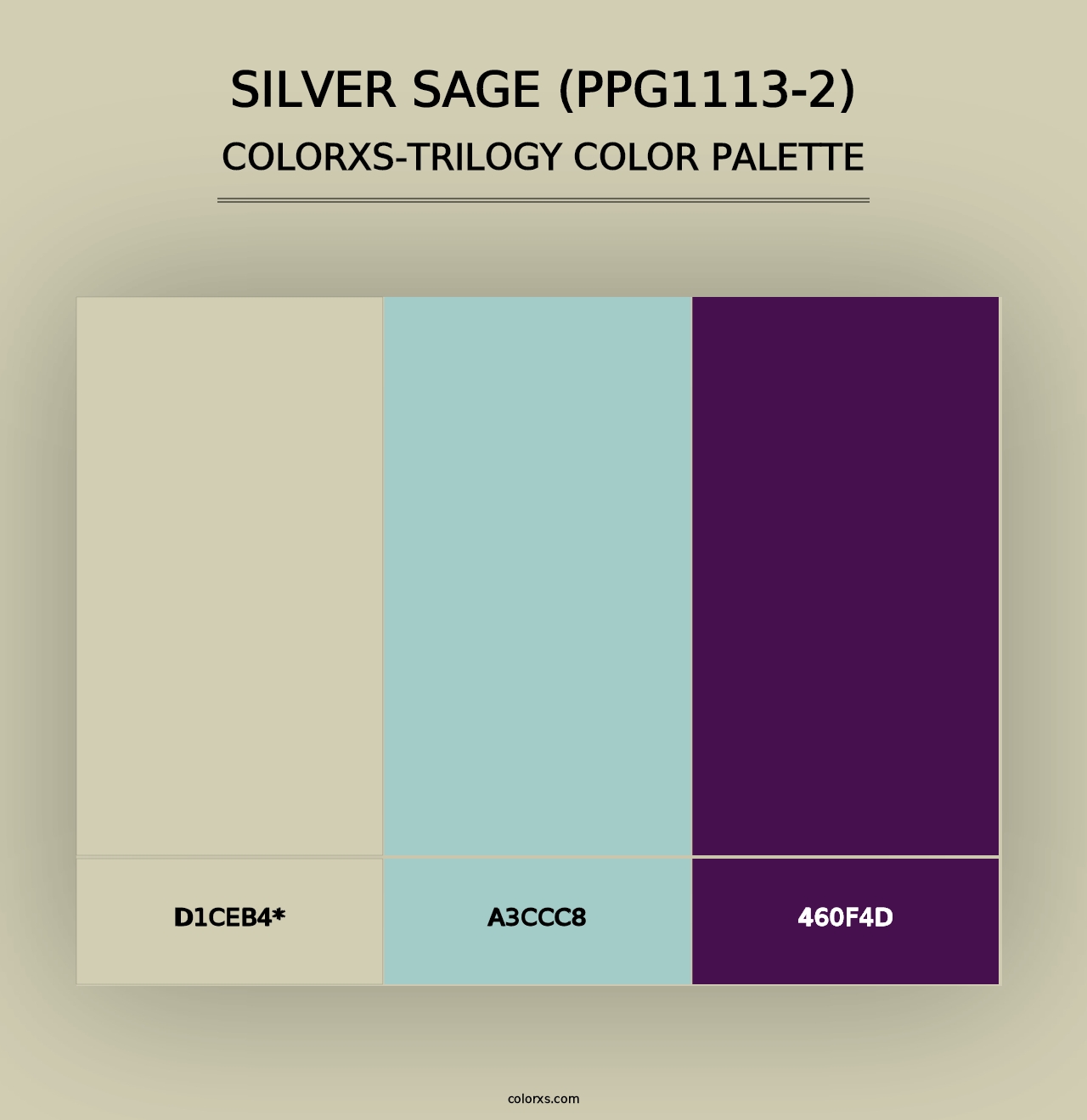 Silver Sage (PPG1113-2) - Colorxs Trilogy Palette