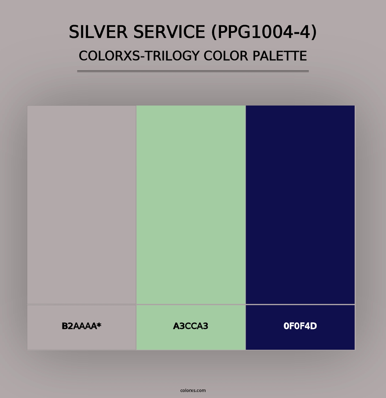 Silver Service (PPG1004-4) - Colorxs Trilogy Palette