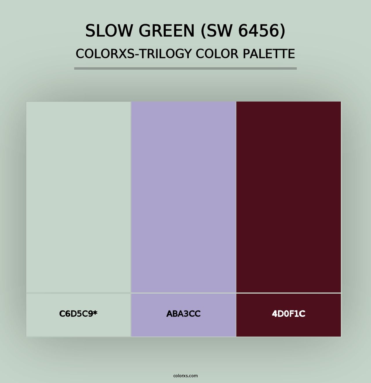 Slow Green (SW 6456) - Colorxs Trilogy Palette