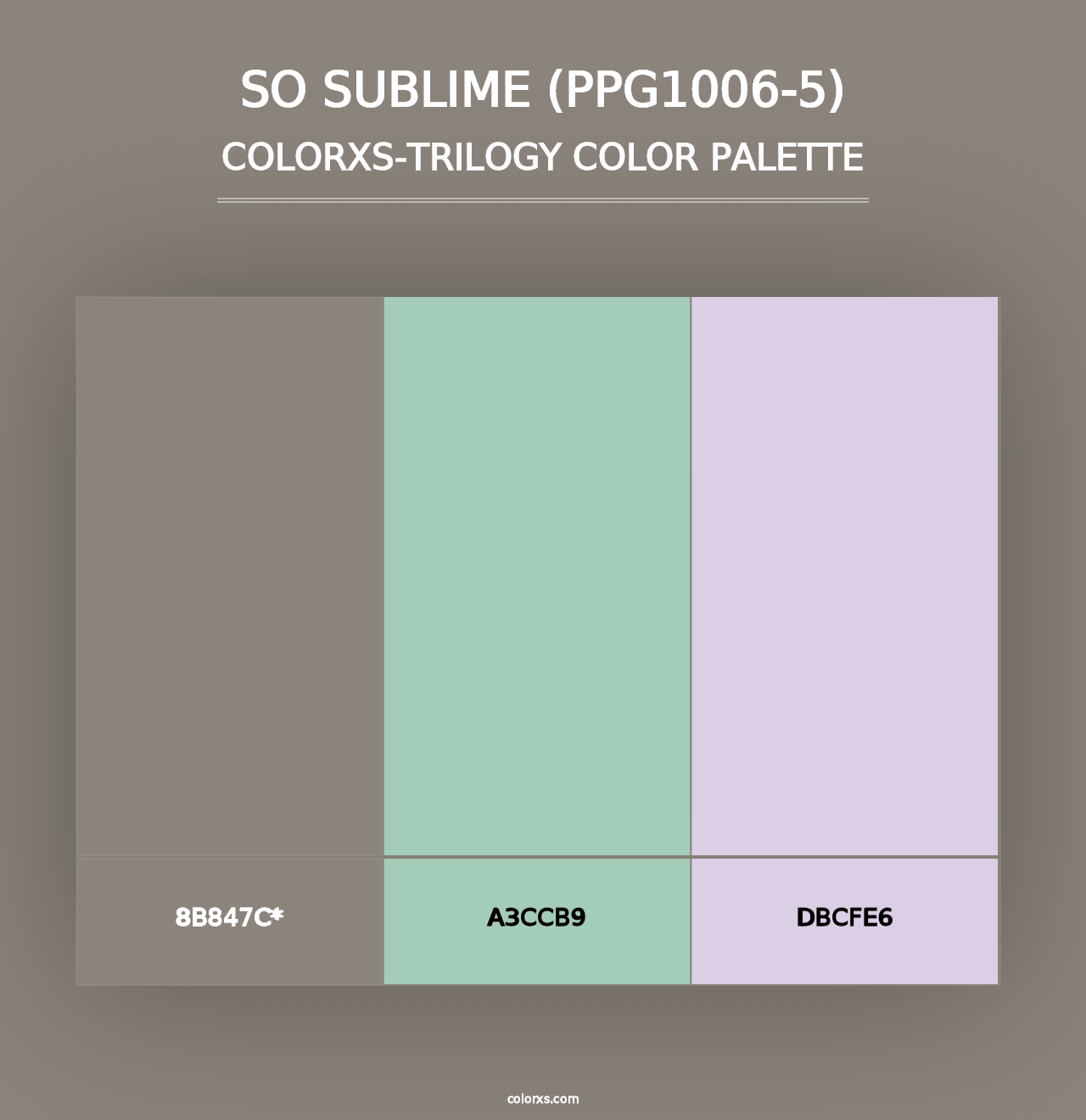 So Sublime (PPG1006-5) - Colorxs Trilogy Palette