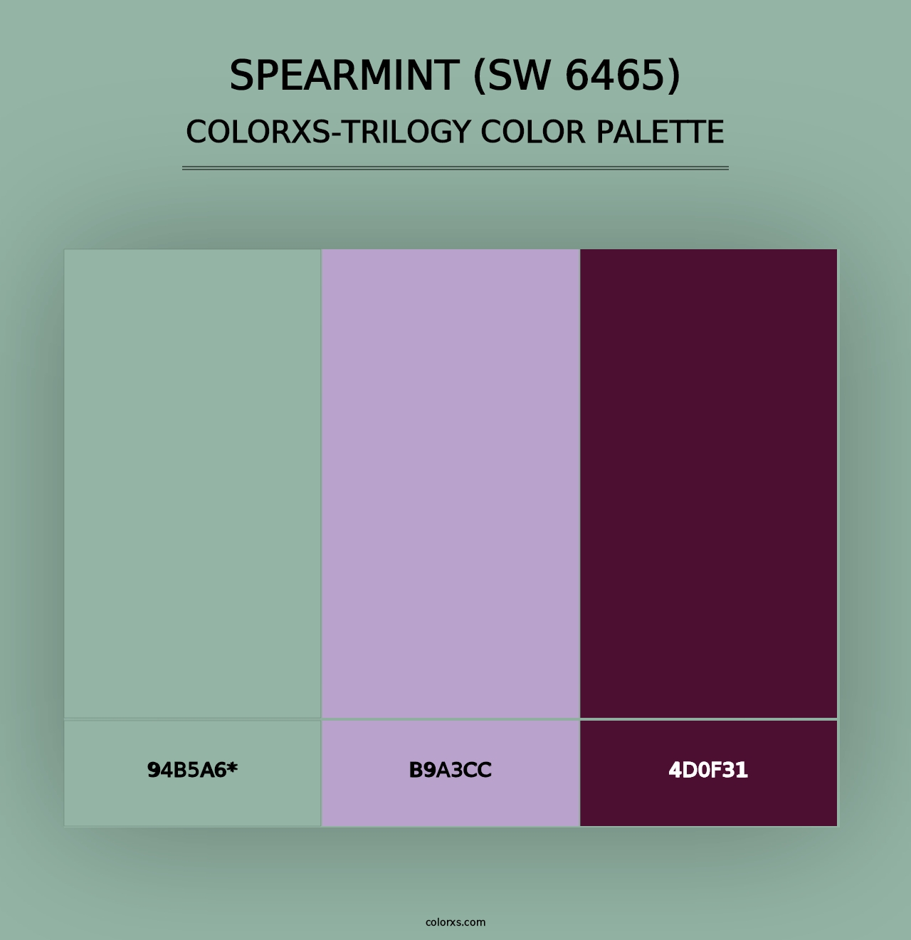 Spearmint (SW 6465) - Colorxs Trilogy Palette