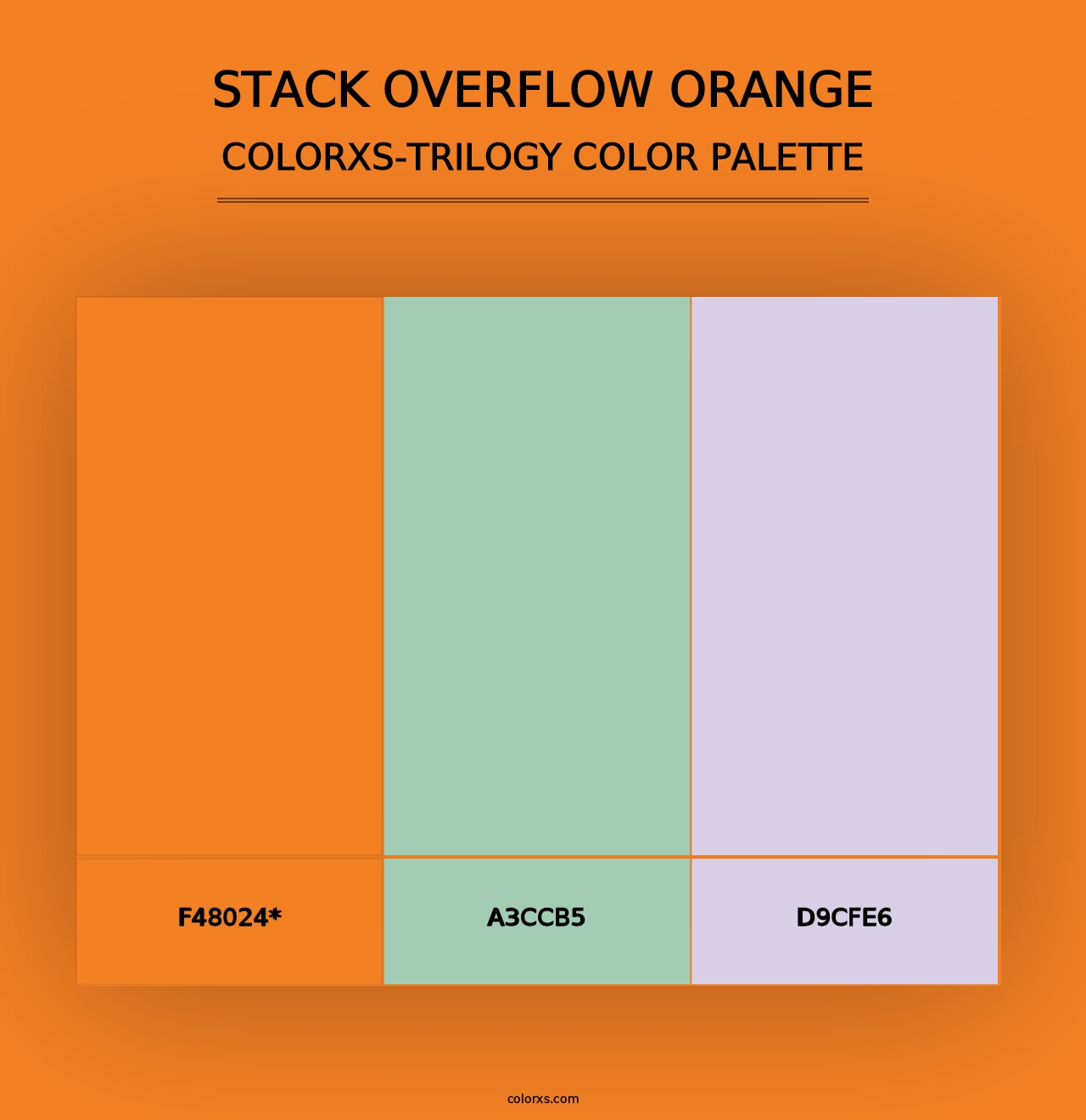 Stack Overflow Orange - Colorxs Trilogy Palette