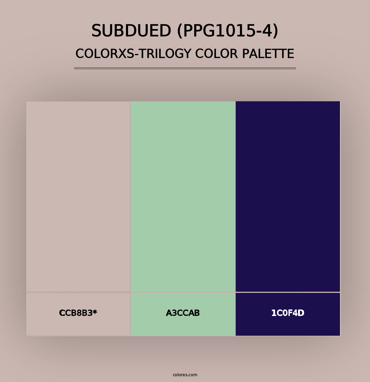 Subdued (PPG1015-4) - Colorxs Trilogy Palette