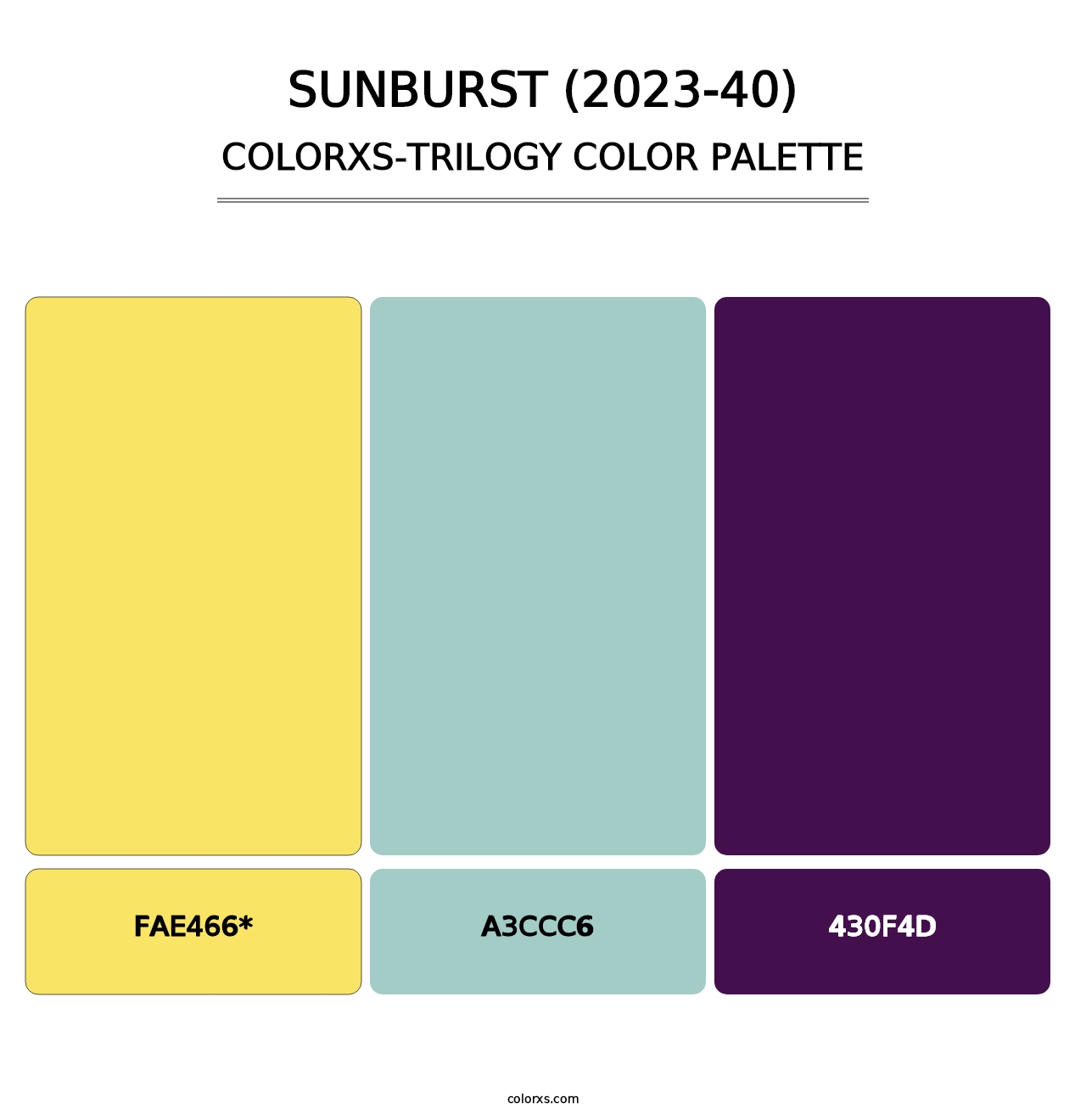 Sunburst (2023-40) - Colorxs Trilogy Palette