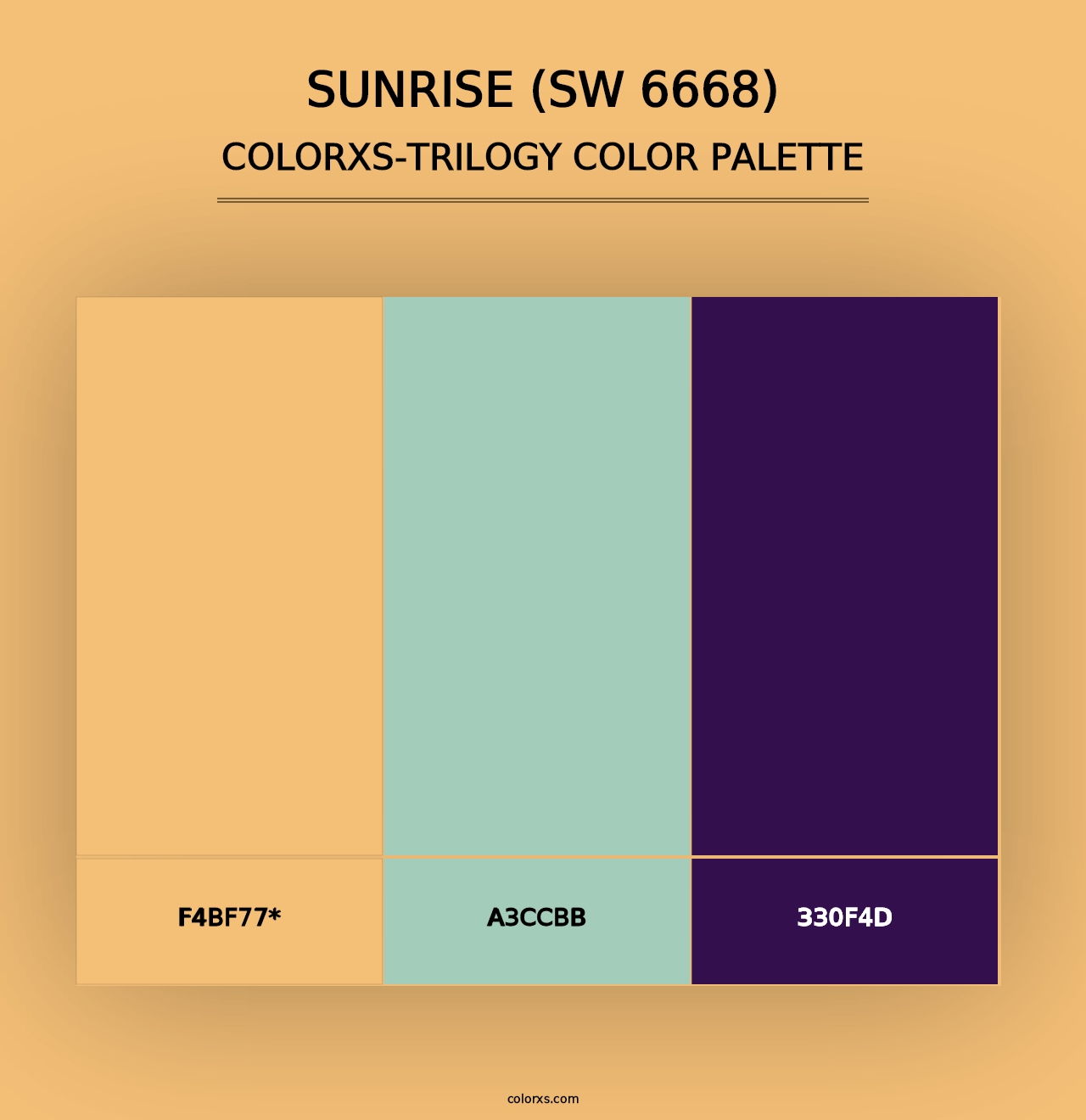 Sunrise (SW 6668) - Colorxs Trilogy Palette