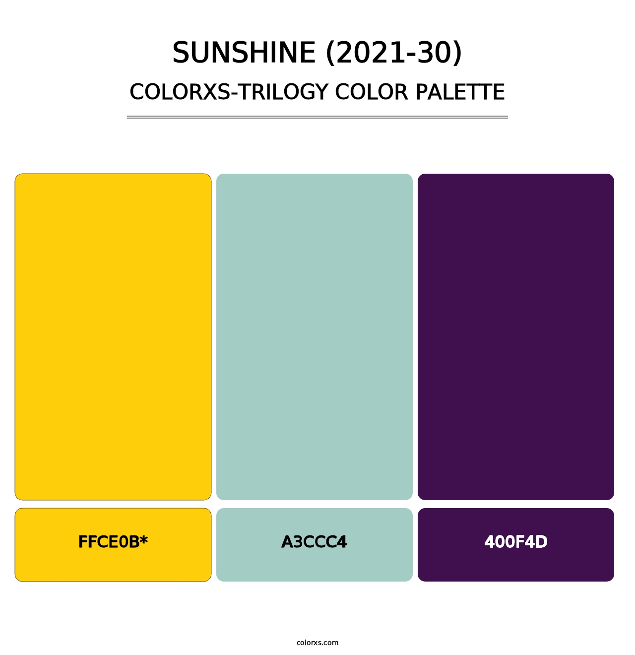 Sunshine (2021-30) - Colorxs Trilogy Palette