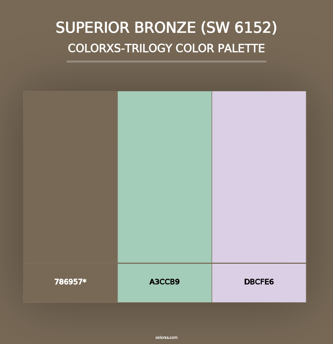 Superior Bronze (SW 6152) - Colorxs Trilogy Palette