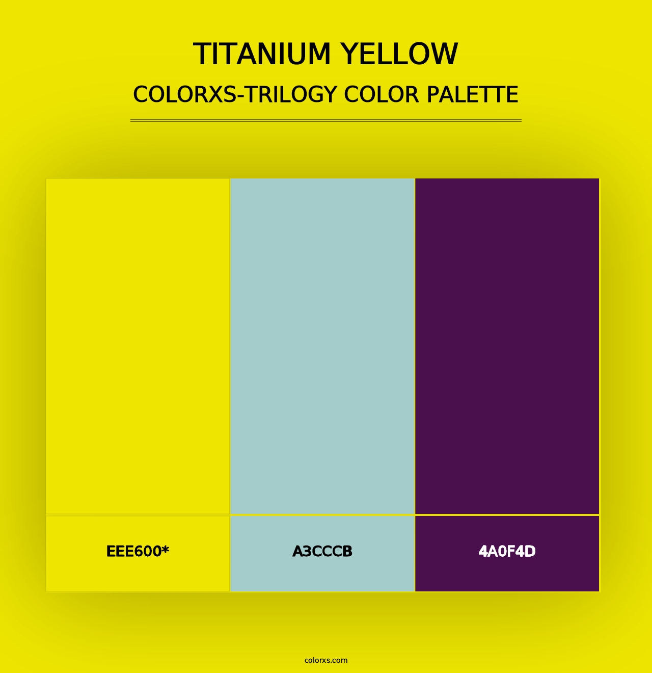 Titanium Yellow - Colorxs Trilogy Palette