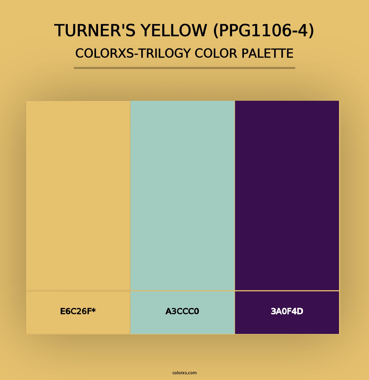 Turner's Yellow (PPG1106-4) - Colorxs Trilogy Palette