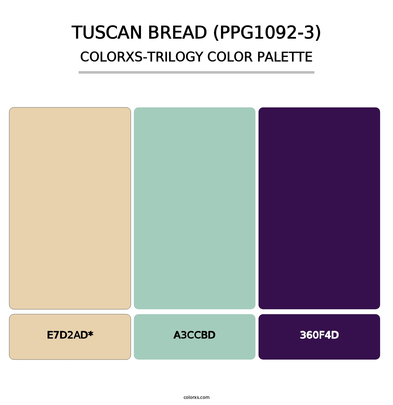 Tuscan Bread (PPG1092-3) - Colorxs Trilogy Palette