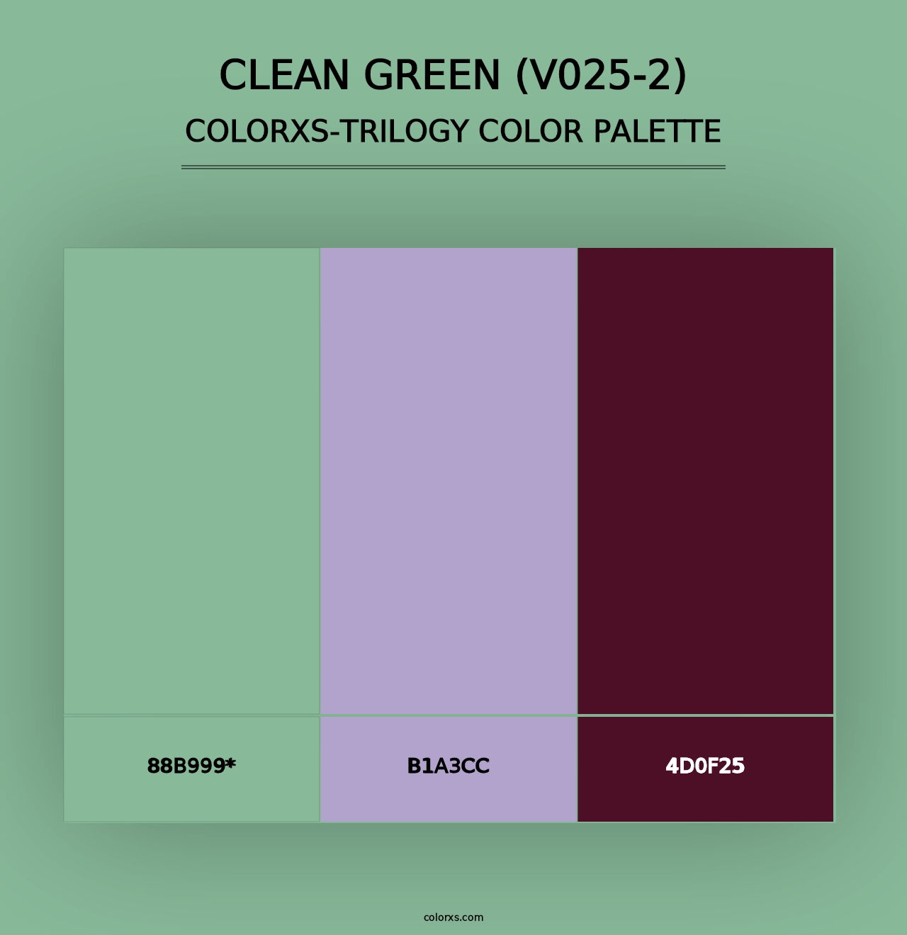 Clean Green (V025-2) - Colorxs Trilogy Palette