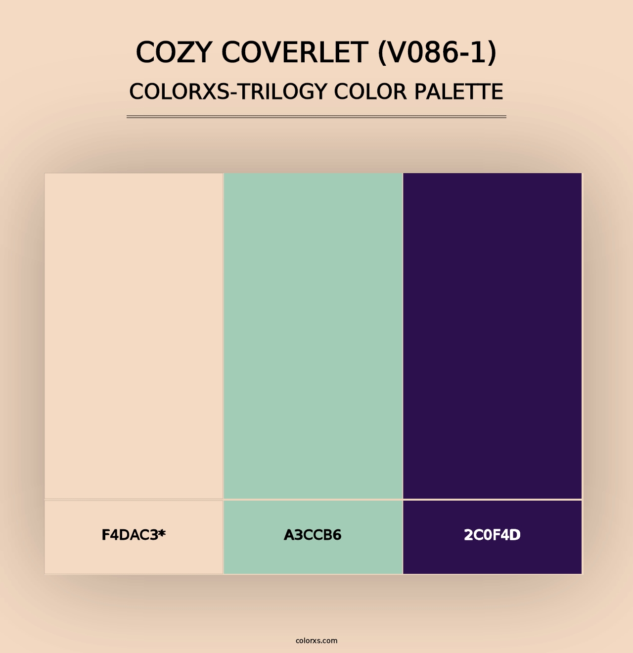 Cozy Coverlet (V086-1) - Colorxs Trilogy Palette