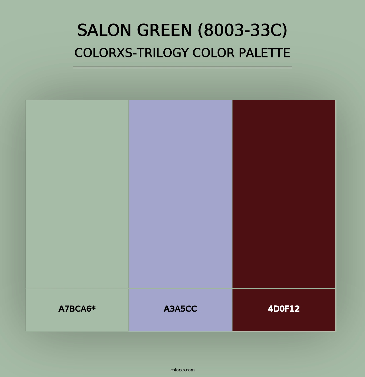 Salon Green (8003-33C) - Colorxs Trilogy Palette