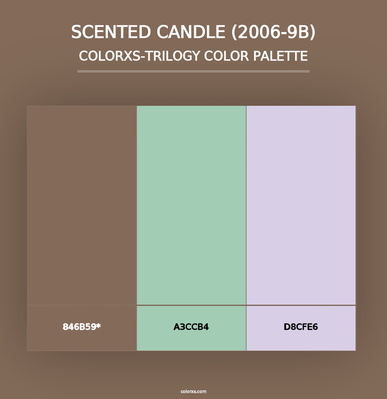 Scented Candle (2006-9B) - Colorxs Trilogy Palette