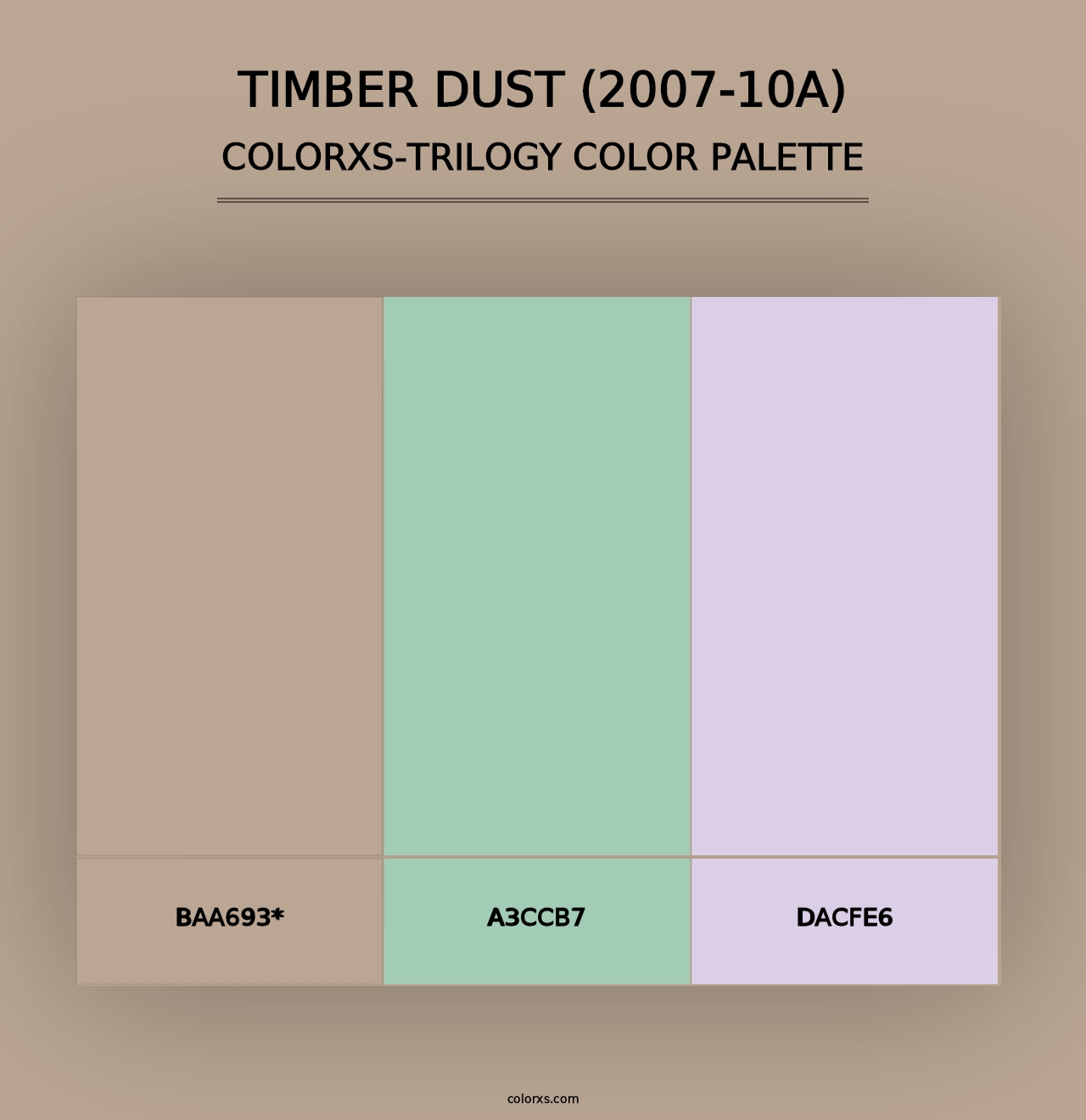 Timber Dust (2007-10A) - Colorxs Trilogy Palette