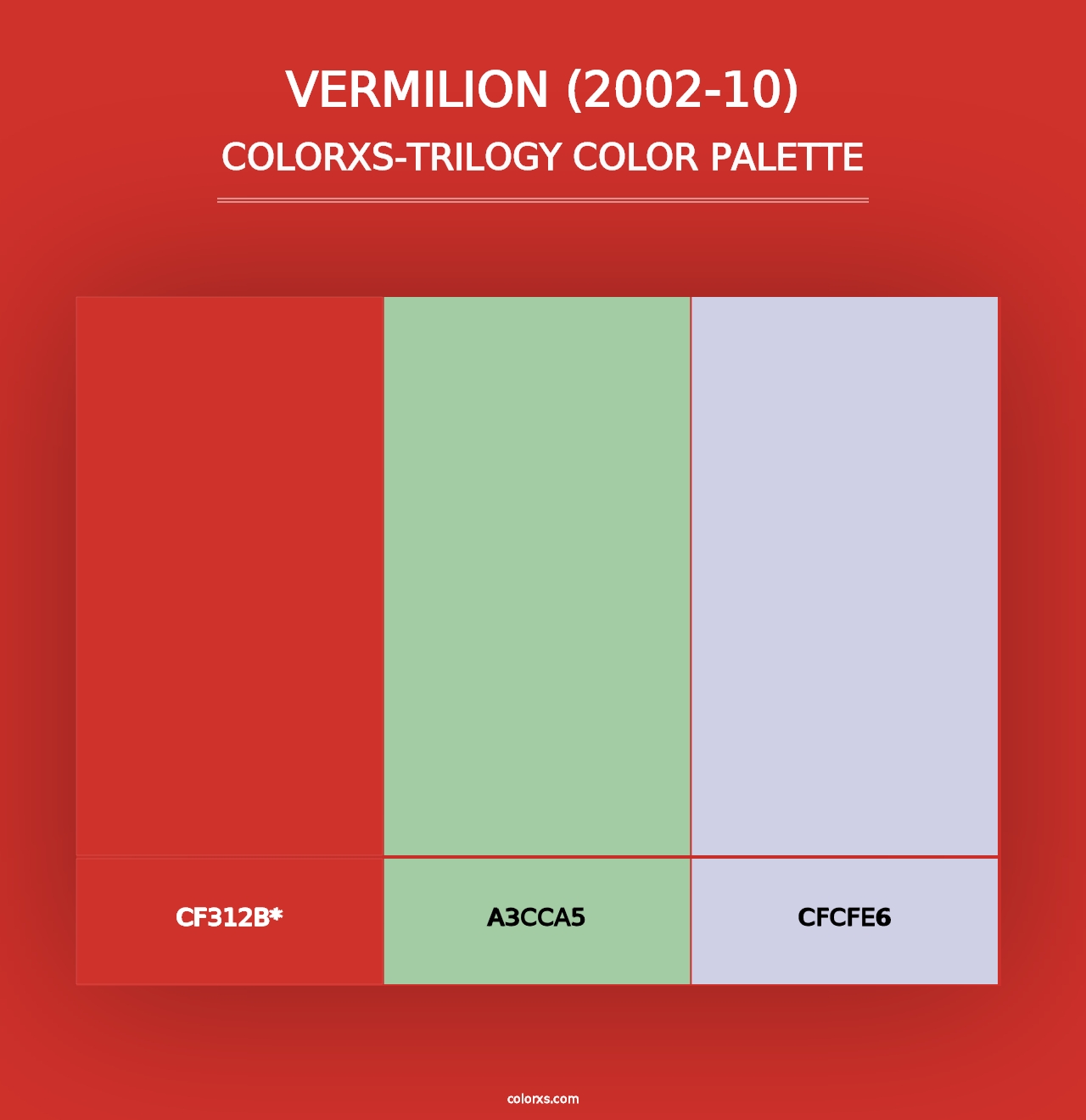 Vermilion (2002-10) - Colorxs Trilogy Palette