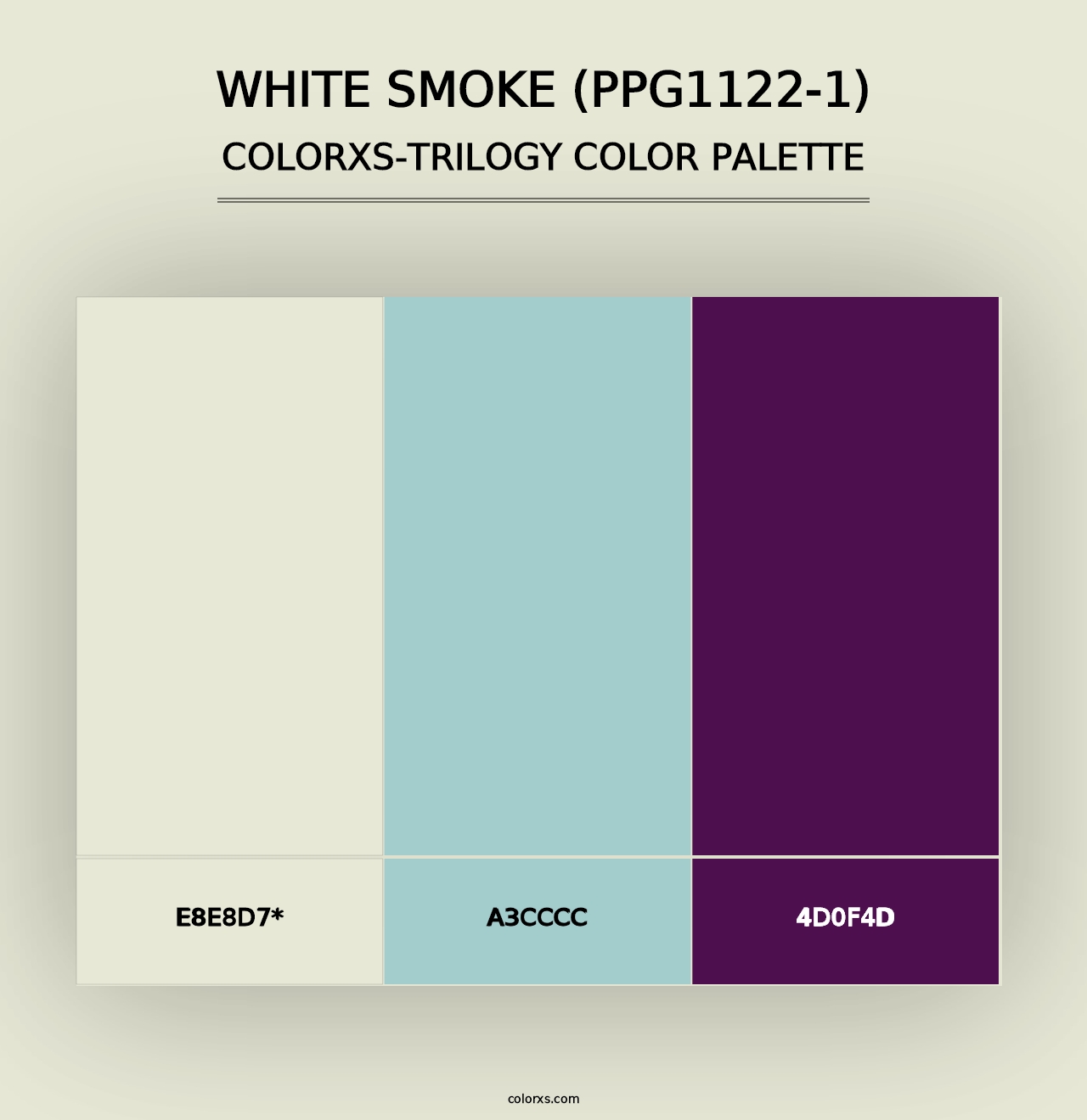 White Smoke (PPG1122-1) - Colorxs Trilogy Palette