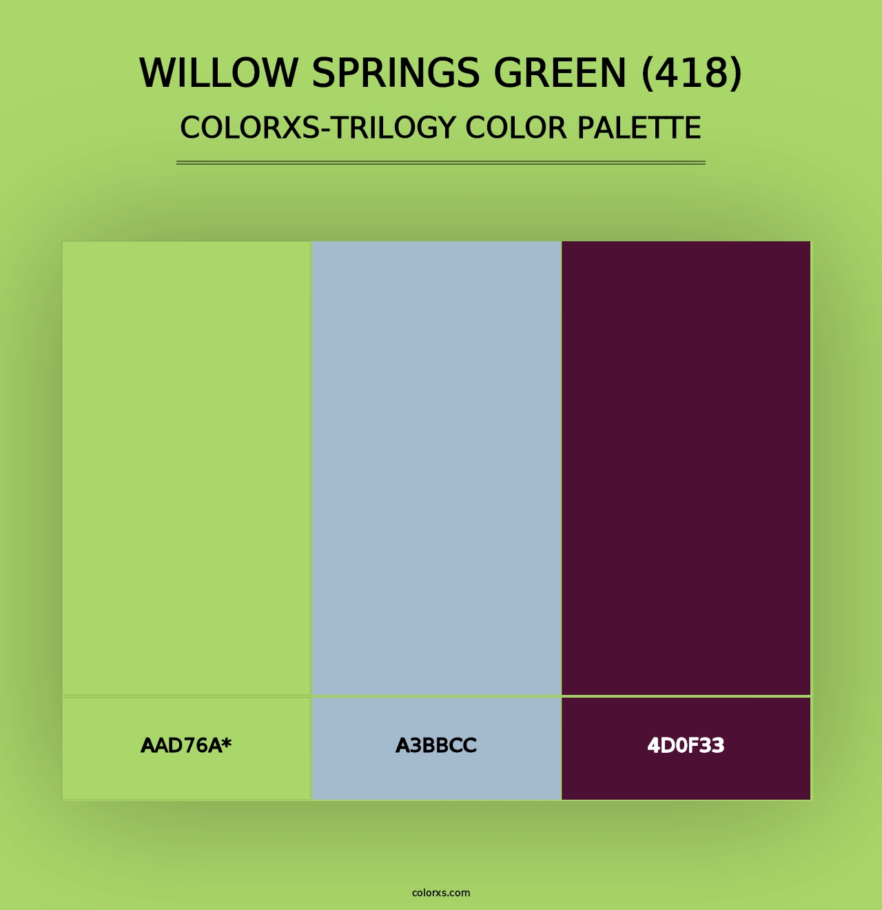 Willow Springs Green (418) - Colorxs Trilogy Palette