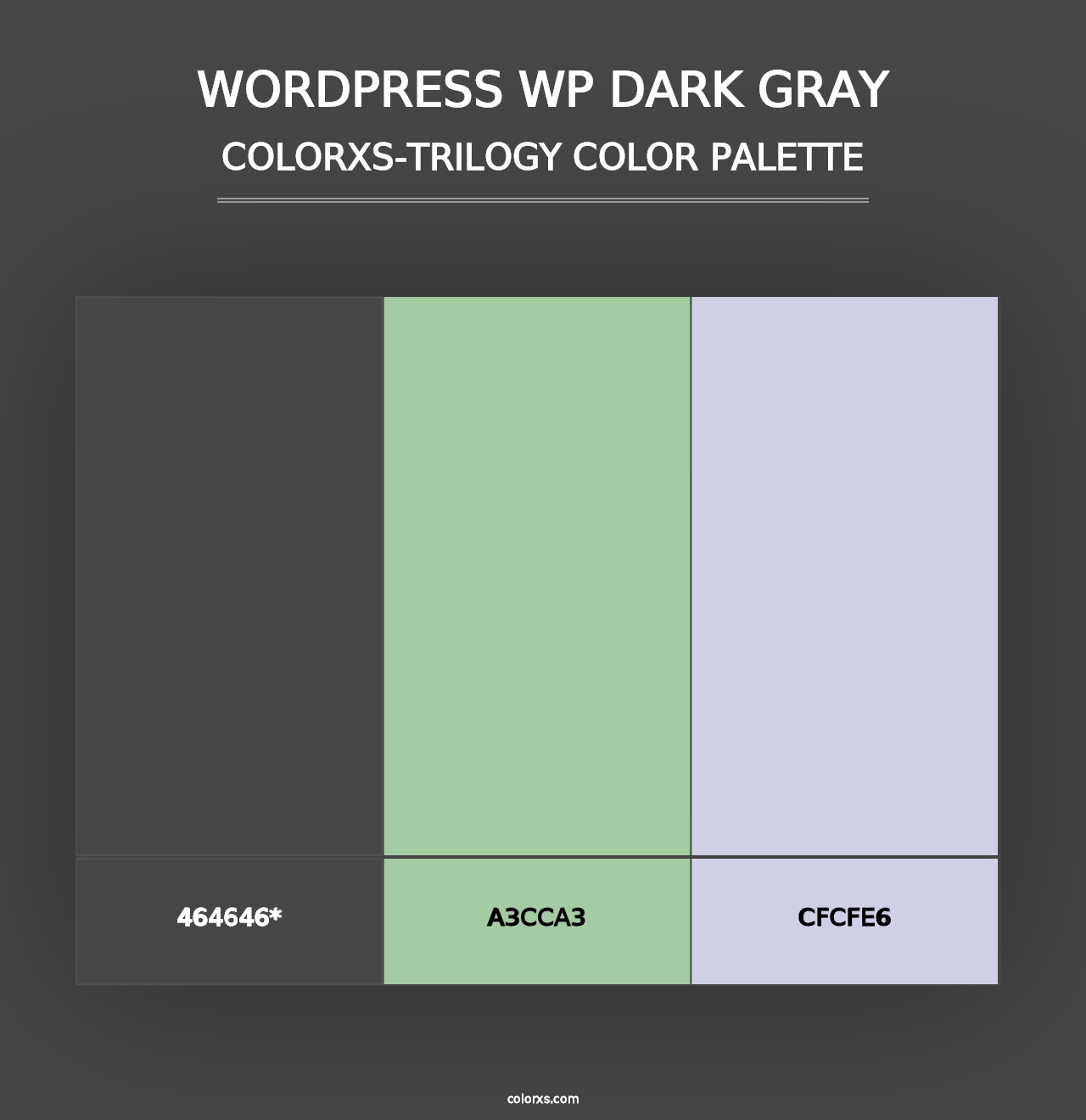 WordPress WP Dark Gray - Colorxs Trilogy Palette