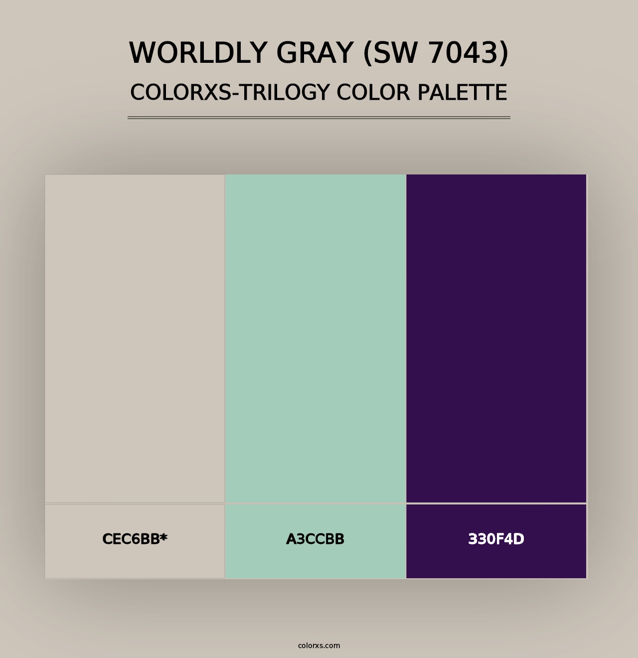 Worldly Gray (SW 7043) - Colorxs Trilogy Palette