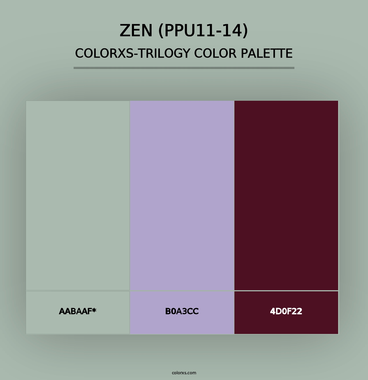 Zen (PPU11-14) - Colorxs Trilogy Palette