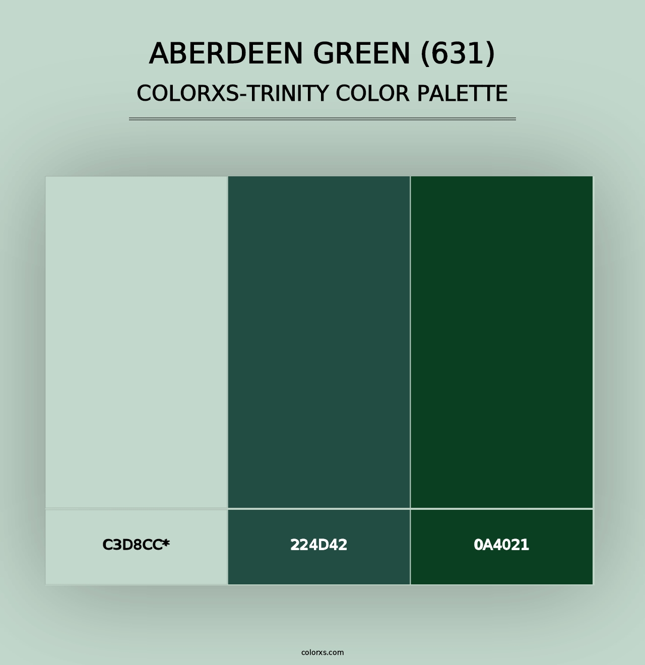 Aberdeen Green (631) - Colorxs Trinity Palette