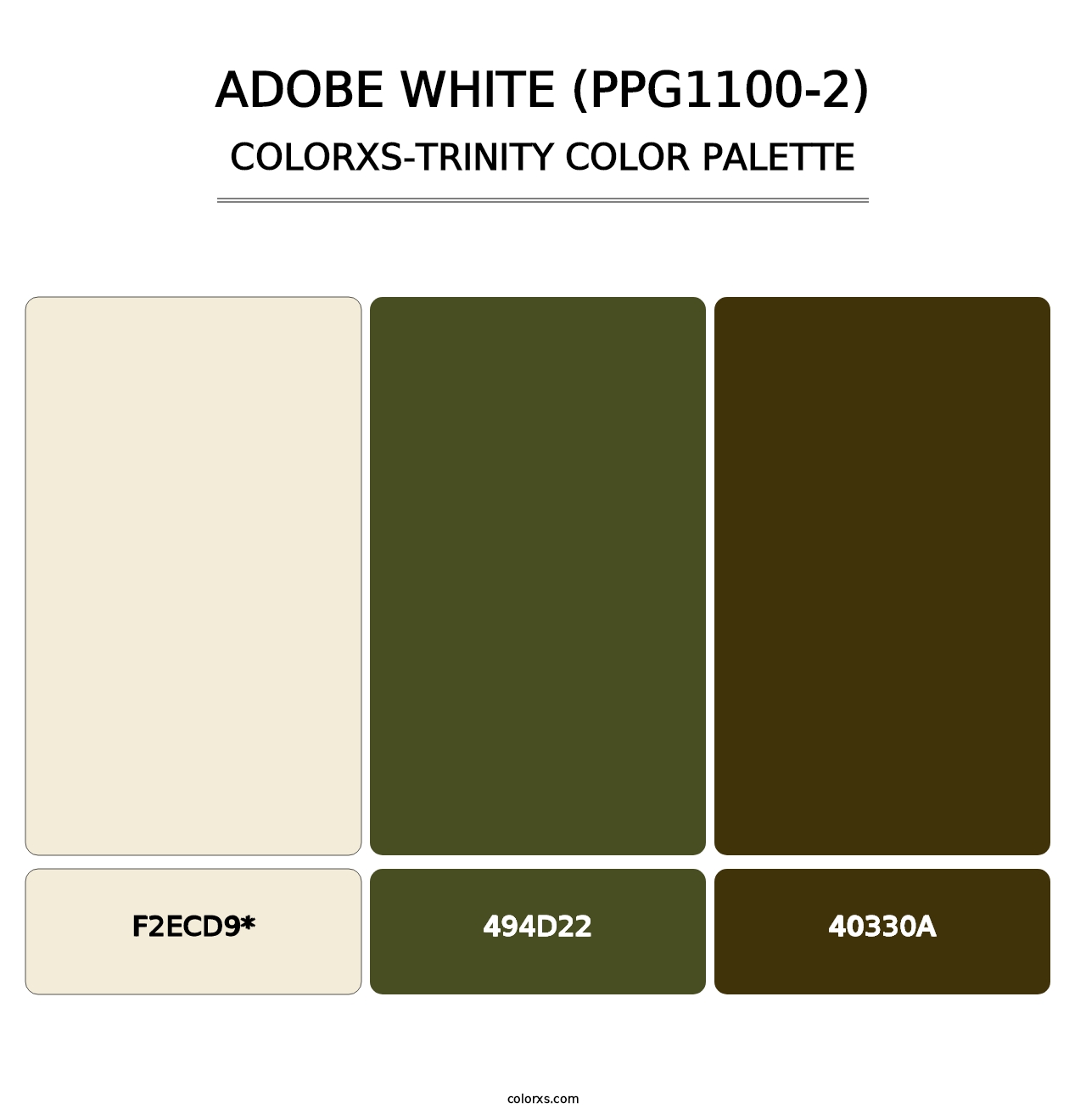 Adobe White (PPG1100-2) - Colorxs Trinity Palette