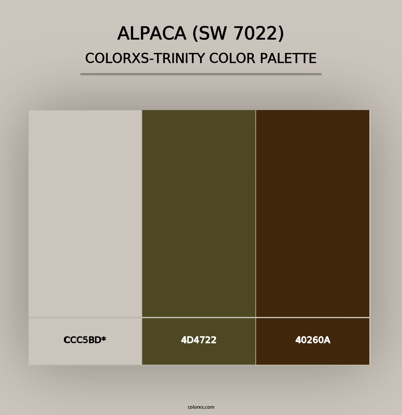 Alpaca (SW 7022) - Colorxs Trinity Palette