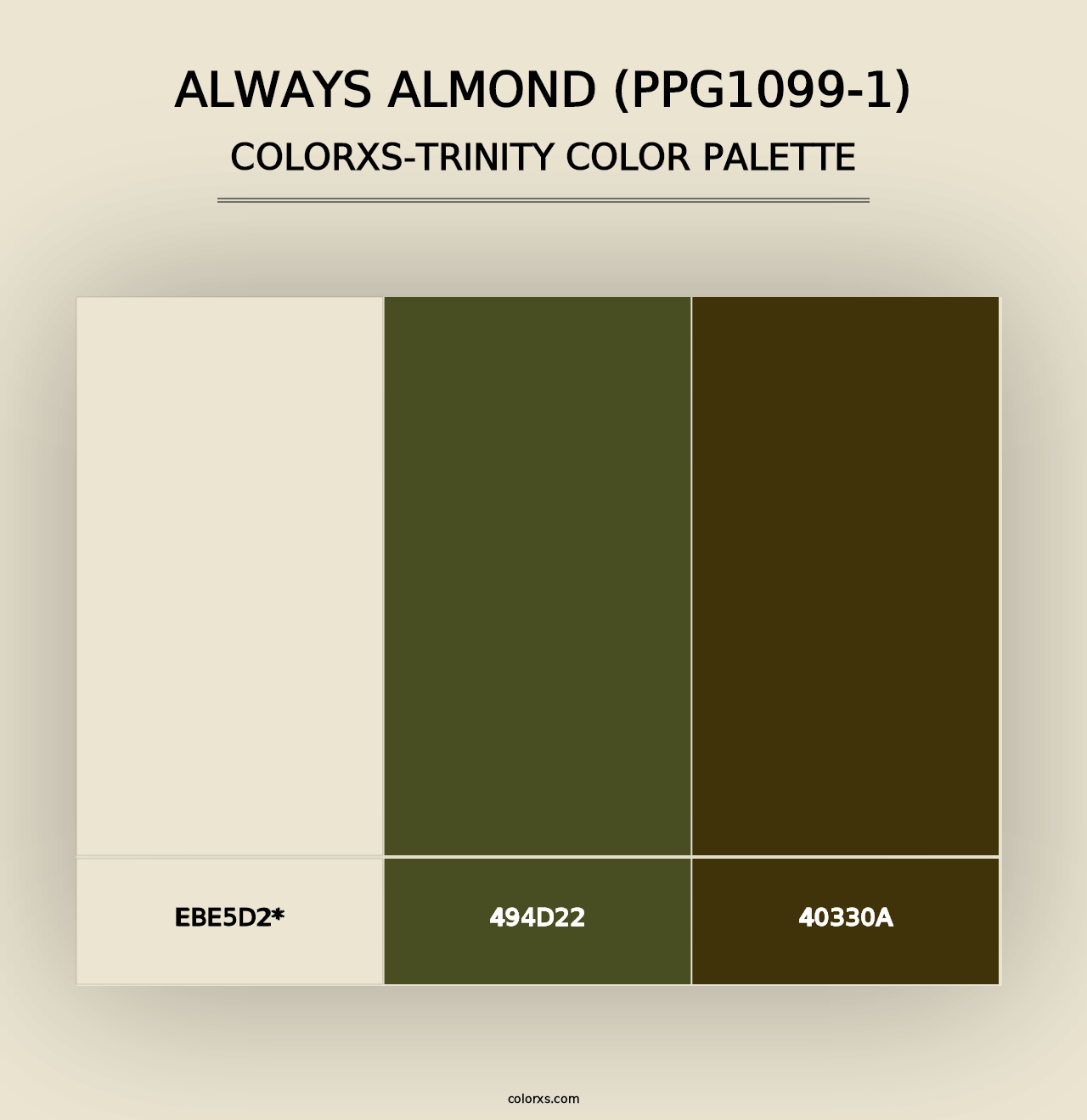 Always Almond (PPG1099-1) - Colorxs Trinity Palette