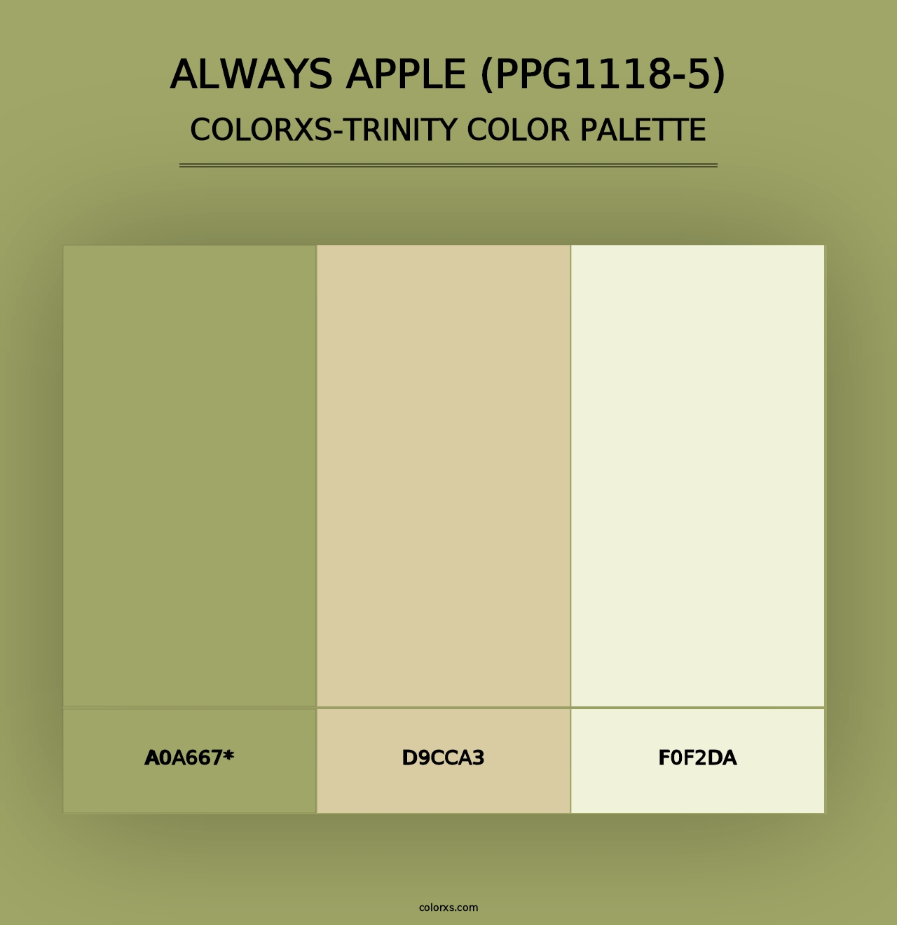 Always Apple (PPG1118-5) - Colorxs Trinity Palette