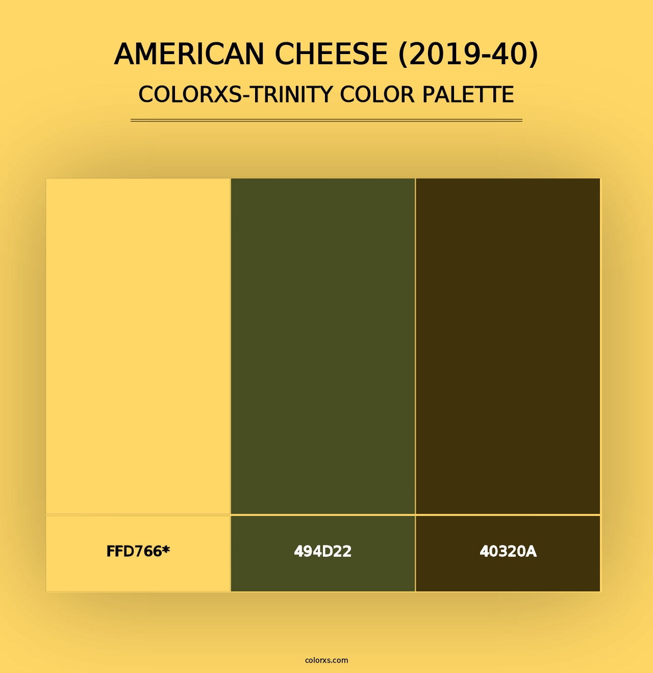 American Cheese (2019-40) - Colorxs Trinity Palette