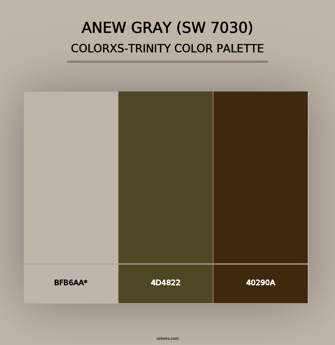 Anew Gray (SW 7030) - Colorxs Trinity Palette